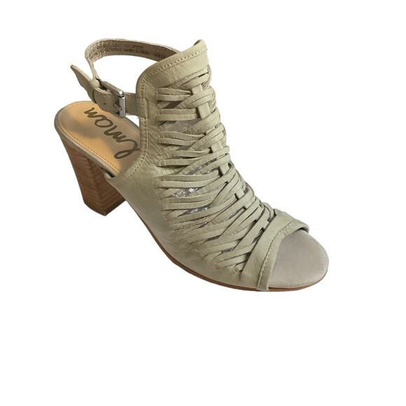 Sam Edelman Holly Leather Booties Light Greenish Beige Block Heel Ankle Size 7.5 - Picture 16 of 16